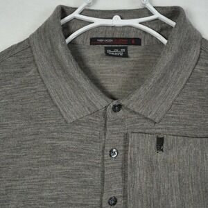 Nike Tiger Woods Collection Mens XXL Gray 100%‎ Wool Golf Polo Shirt 382783-248